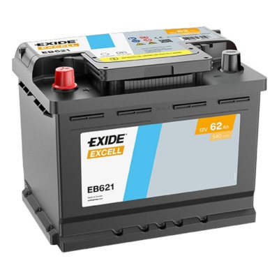 Автомобільний акумулятор Exide 62Ah 540A Excell EB621 L+ - 1 Автомобільний акумулятор Exide 62Ah 540A Excell EB621 L+ - 1