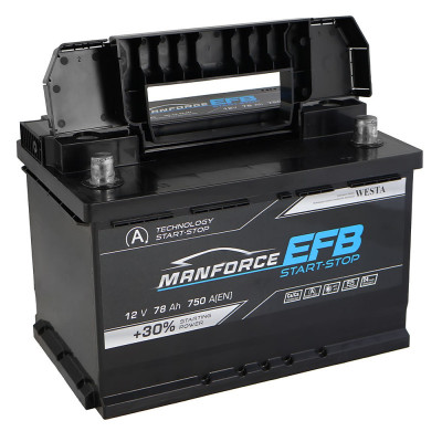 Автомобильный аккумулятор Manforce 78Ah 750A EFB R+ - 3