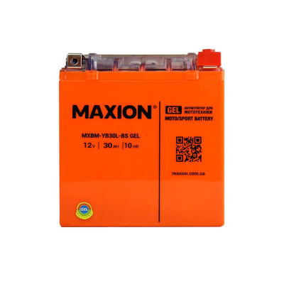 Мото акумулятор Maxion 30Ah YB30L-BS GEL - 1