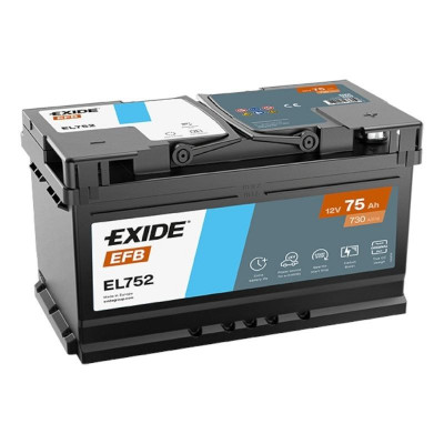 Автомобильный аккумулятор Exide 75Ah 730A Start-Stop EFB EL752 R+ - 1