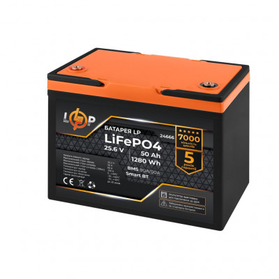 Літієвий акумулятор LogicPower 25,6V 50Ah LifePO4 (Smart BMS 80A/50A) - 2