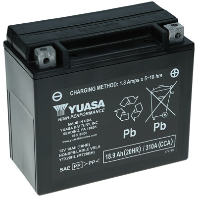 Мото аккумулятор Yuasa 18,9Ah YTX20HL-BS - 1