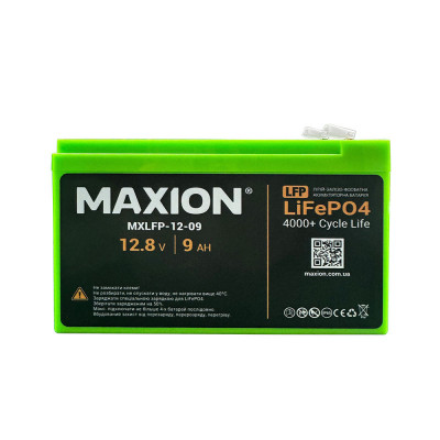Літієвий акумулятор Maxion 12V 9Ah LiFePO4 MXLFP-12-09 - 1