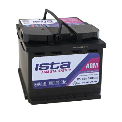 Автомобильный аккумулятор Ista 50Ah 570A AGM R+ - 2
