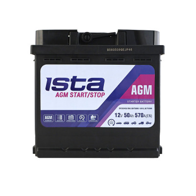 Автомобильный аккумулятор Ista 50Ah 570A AGM R+ - 1