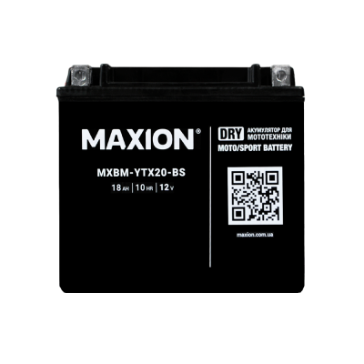 Мото акумулятор Maxion 18Ah YTX20-BS - 1