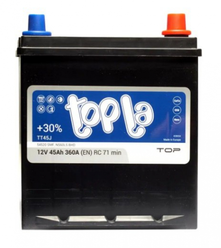 Автомобільний акумулятор Topla 45Ah 360A TOP Japan mini R+ - 2