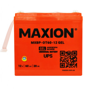 Гелевый аккумулятор Maxion 12V 60Ah OT 60-12 GEL - 1