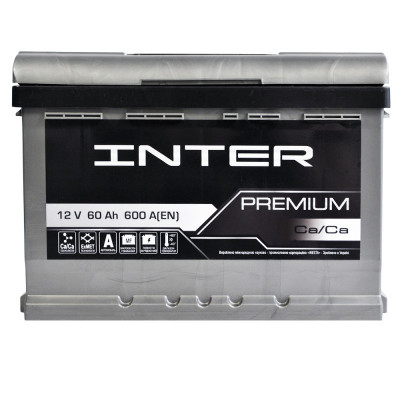 Автомобільний акумулятор Inter 60Ah 600A Premium L+ - 1