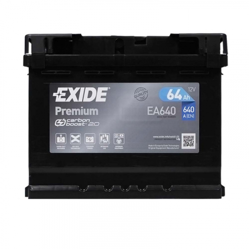 Автомобильный аккумулятор Exide 64Ah 640A Premium EA640 R+ - 1