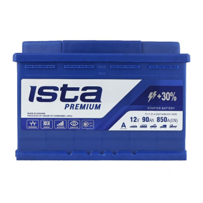 Автомобильный аккумулятор Ista 90Ah 850A Premium R+ - 1