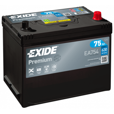 Автомобільний акумулятор Exide 75Ah 630A Premium EA754 R+ - 2