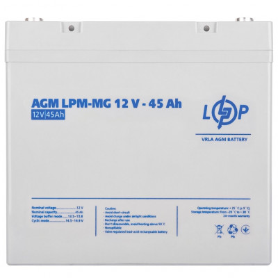 AGM акумулятор LogicPower 12V 45Ah LPM-MG 12-45 - 3