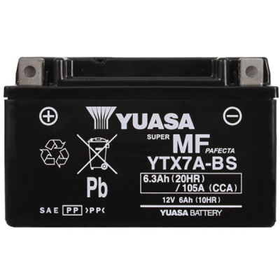 Мото акумулятор Yuasa 6Ah YTX7A-BS - 2