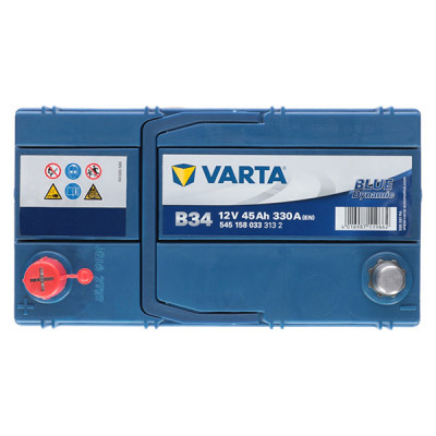 Автомобильный аккумулятор Varta 45Ah 330A Blue Dynamic B34 L+ - 4 Автомобильный аккумулятор Varta 45Ah 330A Blue Dynamic B34 L+ - 4