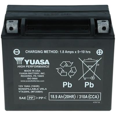 Мото аккумулятор Yuasa 18,9Ah YTX20HL-BS - 2