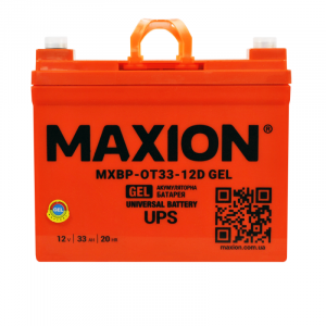 Гелевий акумулятор Maxion 12V 33Ah OT 33-12D GEL