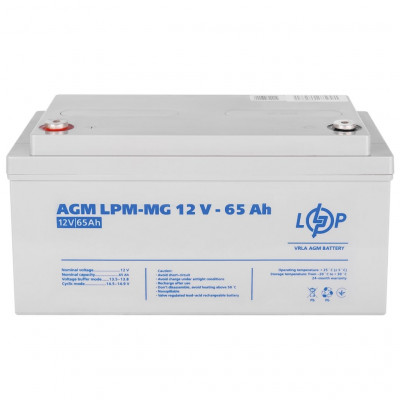 AGM аккумулятор LogicPower 12V 65Ah LPM-MG 12-65 - 3