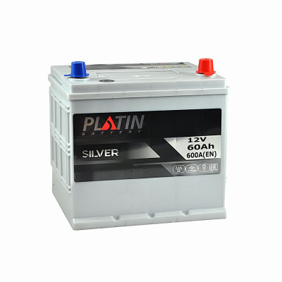 Автомобильный аккумулятор Platin Silver Asia 60Ah 600A R+ - 1