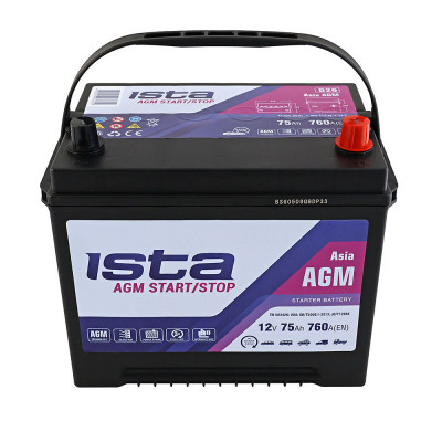 Автомобильный аккумулятор Ista 75Ah 760A Asia AGM R+ - 3
